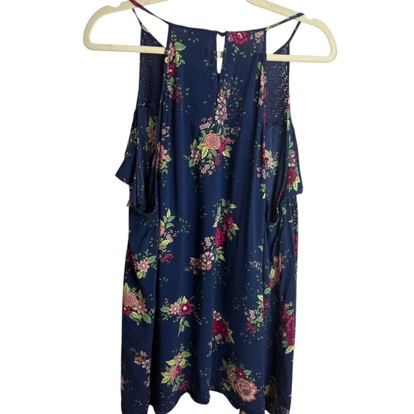 Torrid Floral Print Ruffled Lace Tank Top Lightweight Flattering Flowy Size 3X - Picture 7 of 11